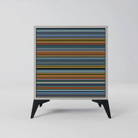 SIDEBOARD LINEOUT SPECTRUM, Grau, 57,5x42x70,5 cm, Schwarze Metall-Sternfüße - Multicolor/Schwarz, Holzwerkstoff/Metall (57.5/70.5/42cm) - SpaceRebels
