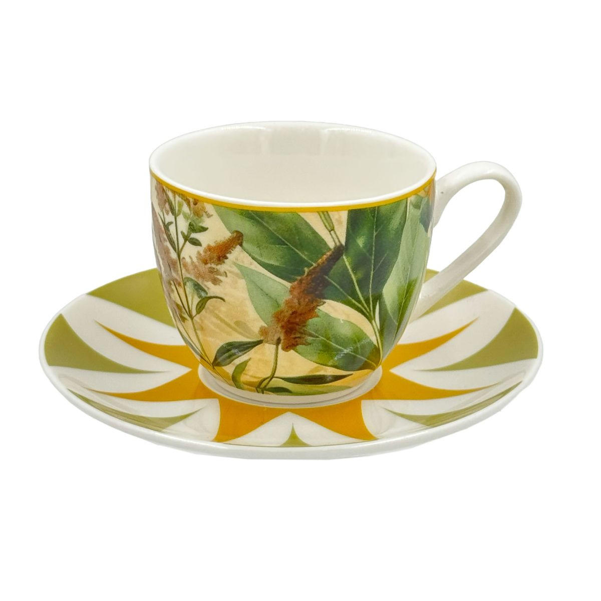 ESPRESSOTASSEN mit Untertassen 6er Set MIRABILIA 90 ml gelb - Orange, Keramik (0.09L) - Rose & Tulipani