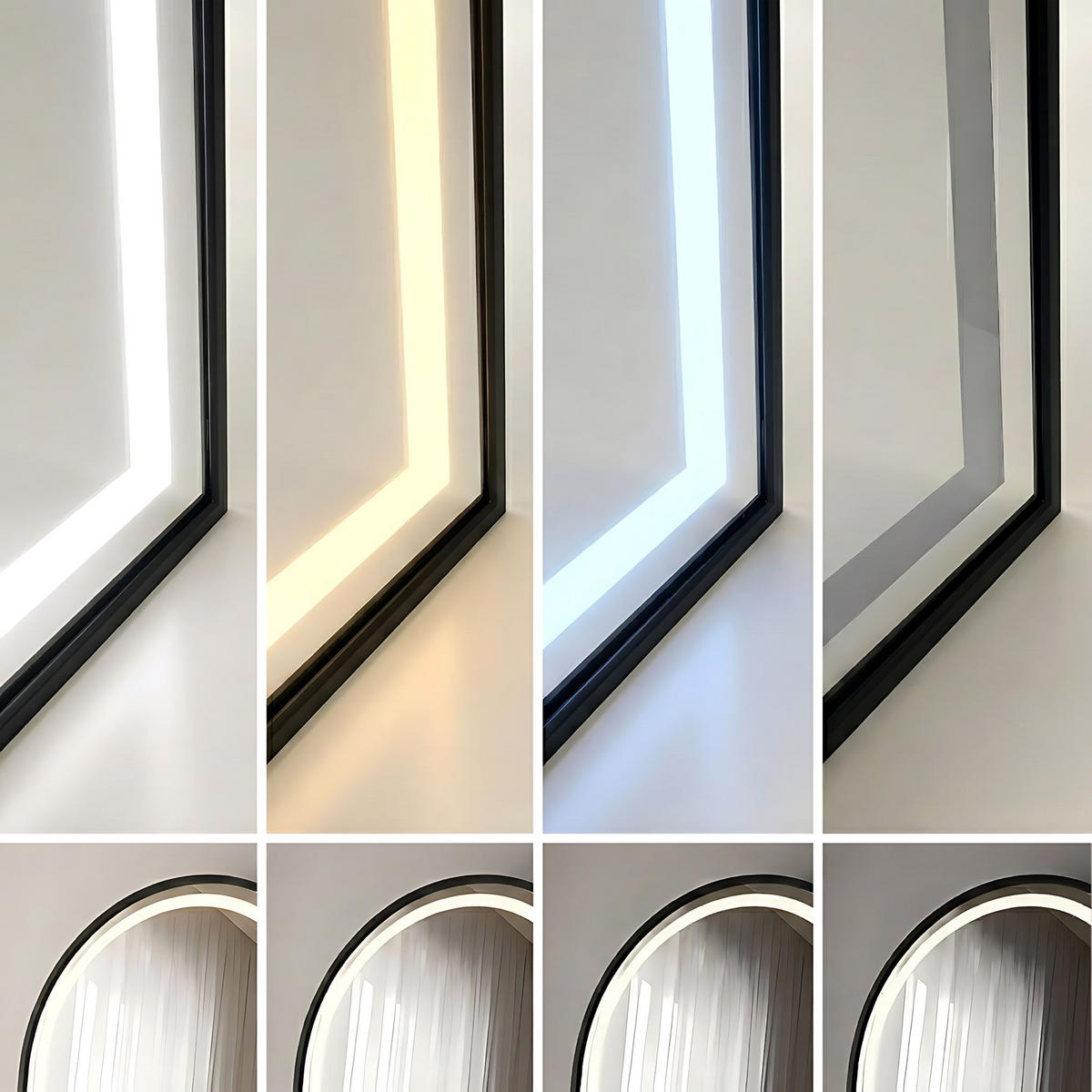 SPIEGEL Rea Led Orbit 60x170cm Black - Schwarz, Glas (60/170/3cm) - REA