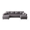 WOHNLANDSCHAFT HEWLET U BIS Cosmic 160 mit Schlaffunktion - Grau, Textil (305/90/140cm) - Bedante