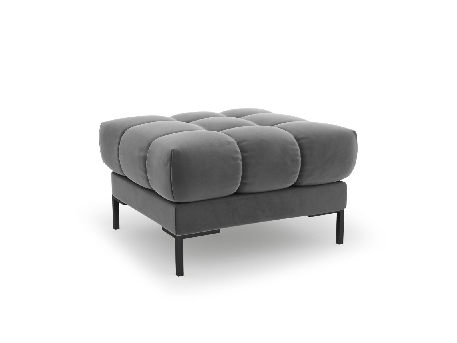 POUF Mamaia aus Samt hellgrau - Hellgrau, Textil (60/41/60cm) - Micadoni