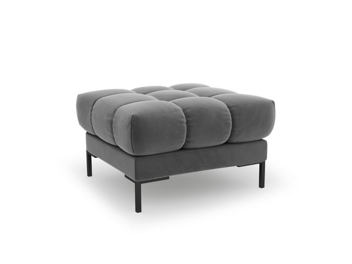 POUF Mamaia aus Samt hellgrau - Hellgrau, Textil (60/41/60cm) - Micadoni