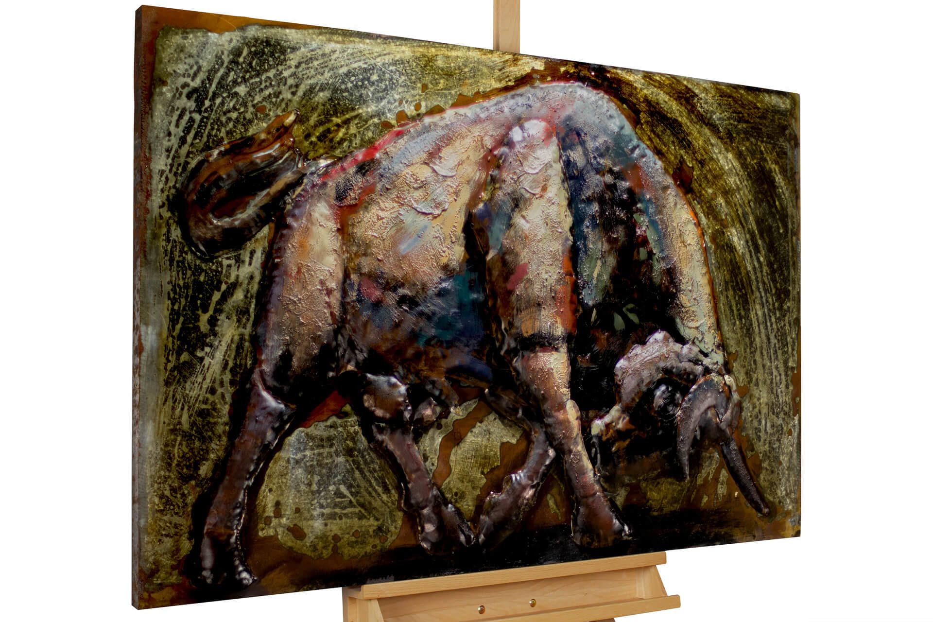 METALLBILD Rot 100/70 cm - Rot/Braun, Metall (7.8/70cm) - KUNSTLOFT