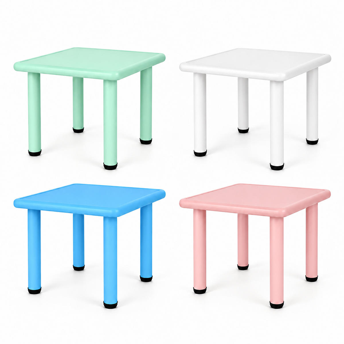 MASA Albastru pentru copii 52x62 cm - albastru, material plastic/metal (62/52/62cm) - Relaxdays