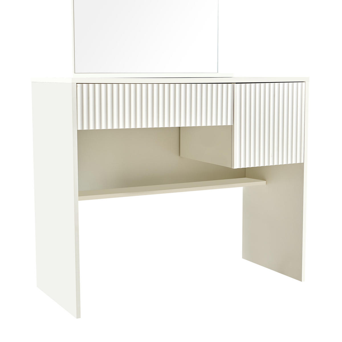 TOALETNÍ STOLEK bílý se zrcadlem, zásuvky, moderní - bílá, kompozitní dřevo (90/135/40cm) - Urban Meuble