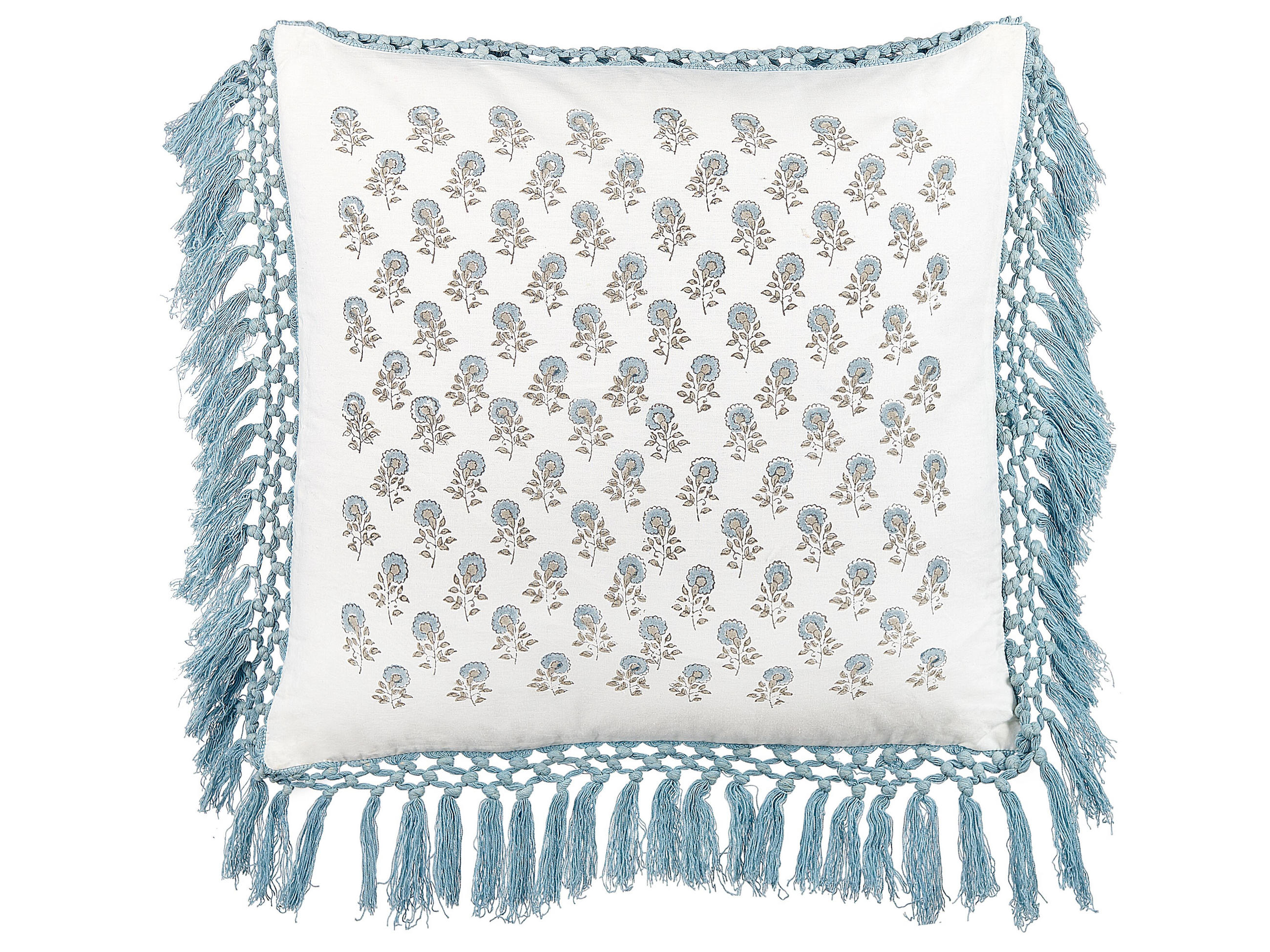 DEKOKISSEN Weiß 45/45 cm Pallida - Weiß, Naturmaterialien/Textil (45/45cm) - Beliani
