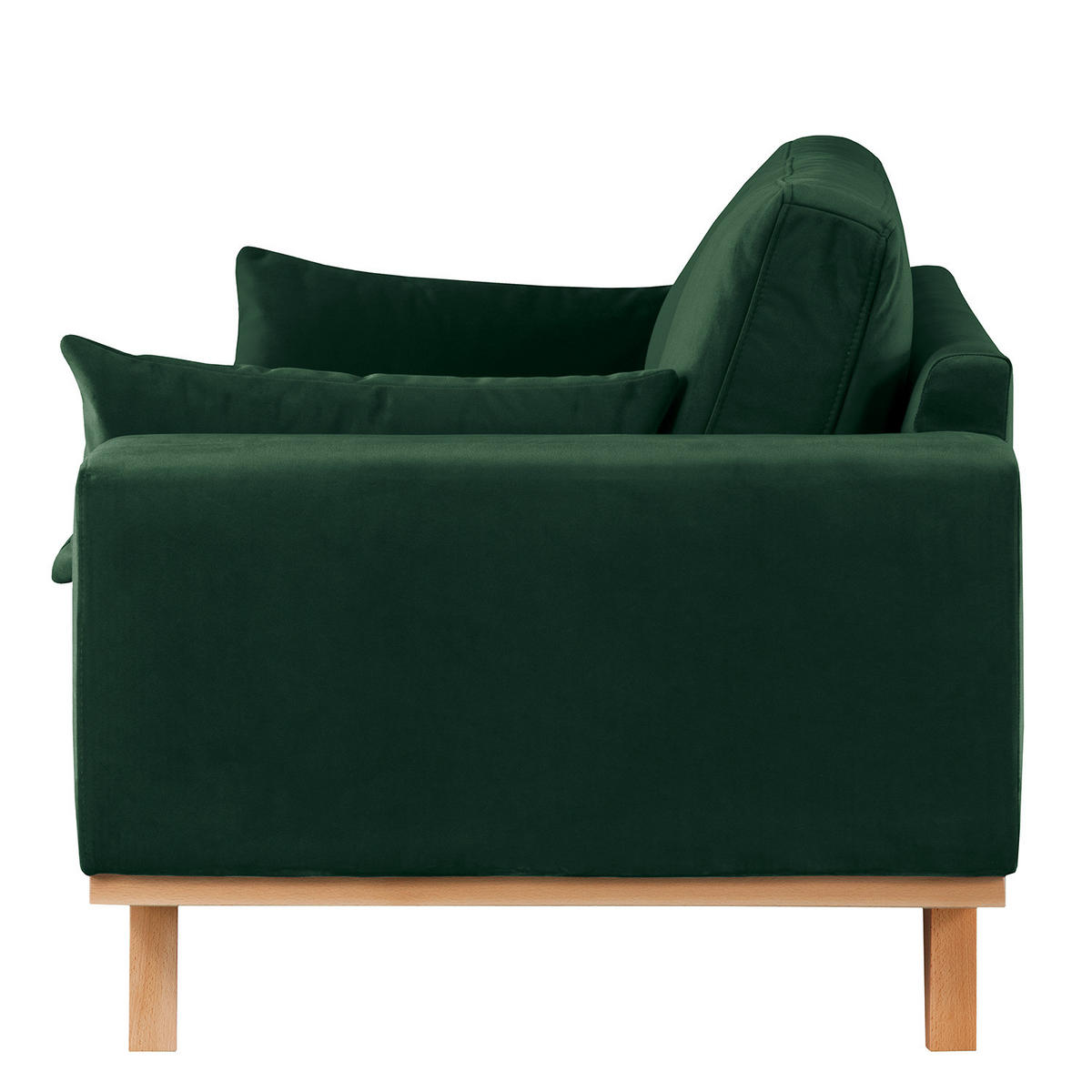3-SITZER SOFA - Buchefarben/Grün, Buchenholz/Textil (237/81/88cm) - home24