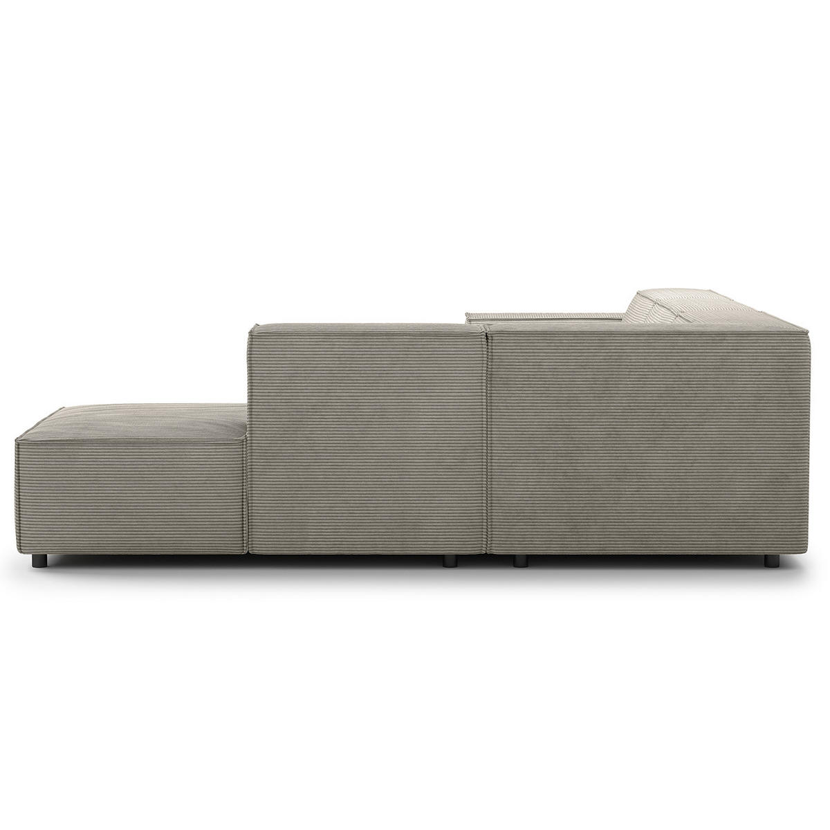 ECKSOFA mit Ottomane - Graubraun/Schwarz, Kunststoff/Textil (260/234cm) - home24