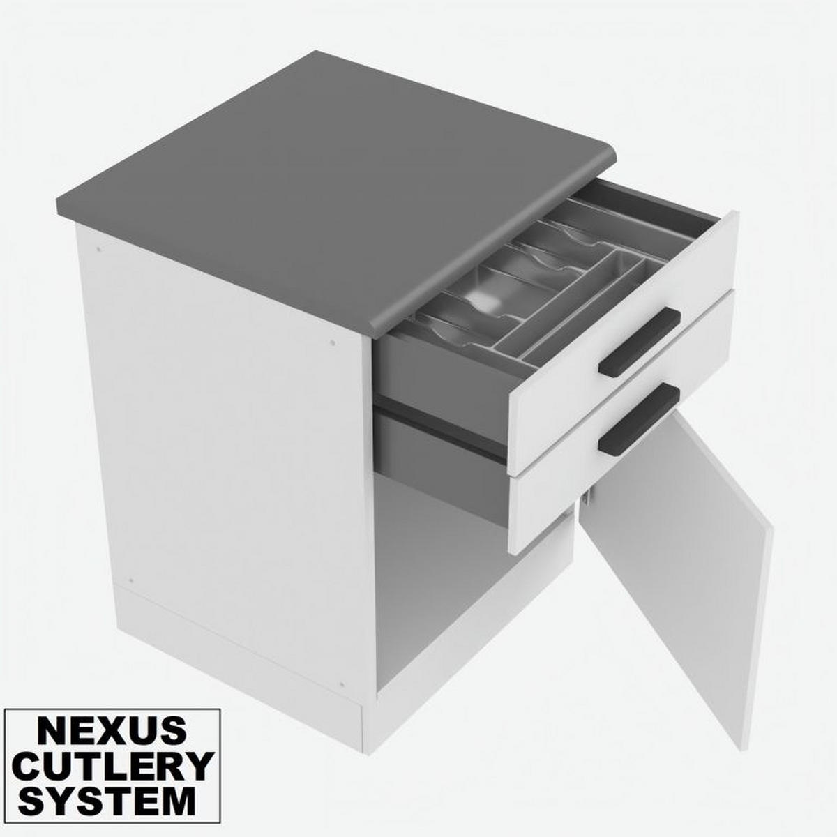 KÜCHENZEILE Naomi 360 cm, mit Arbeitsplatten, Weiß matt - Weiß, Holz (360/204/60cm) - B BELINI GROUP