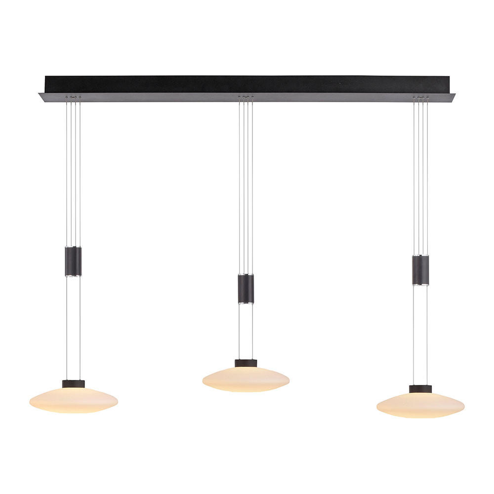 LED HÄNGELEUCHTE Metall Glas Schwarz - Schwarz, Glas (116/23/200cm)