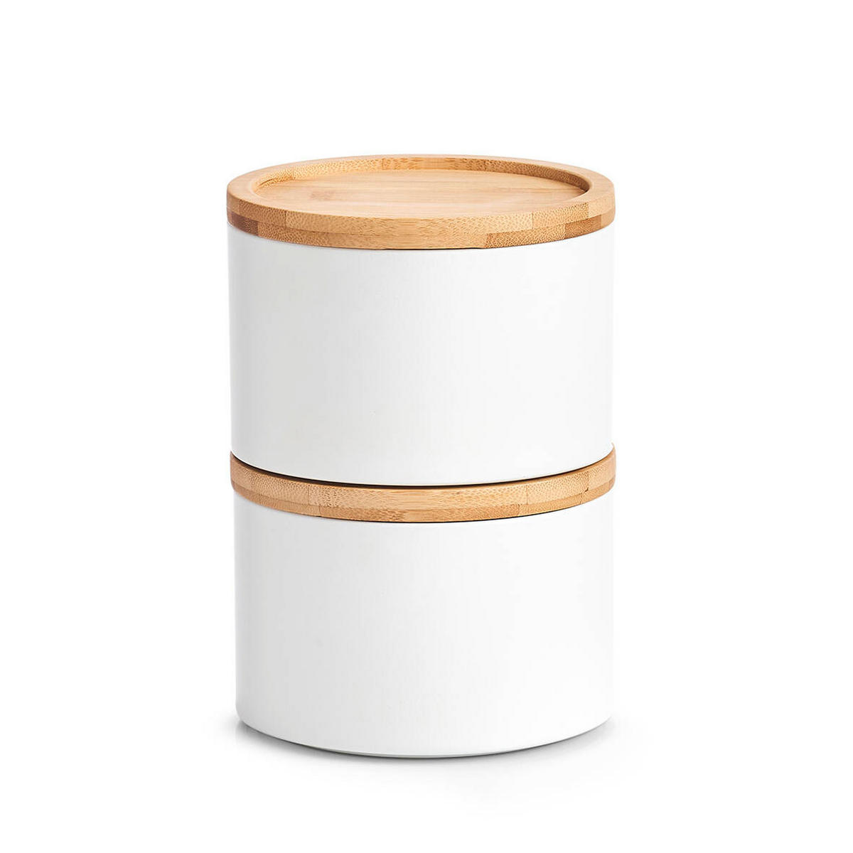 DOSE Bambusdeckel Ø 13/10 cm - Weiß, Metall (13/10/13cm)