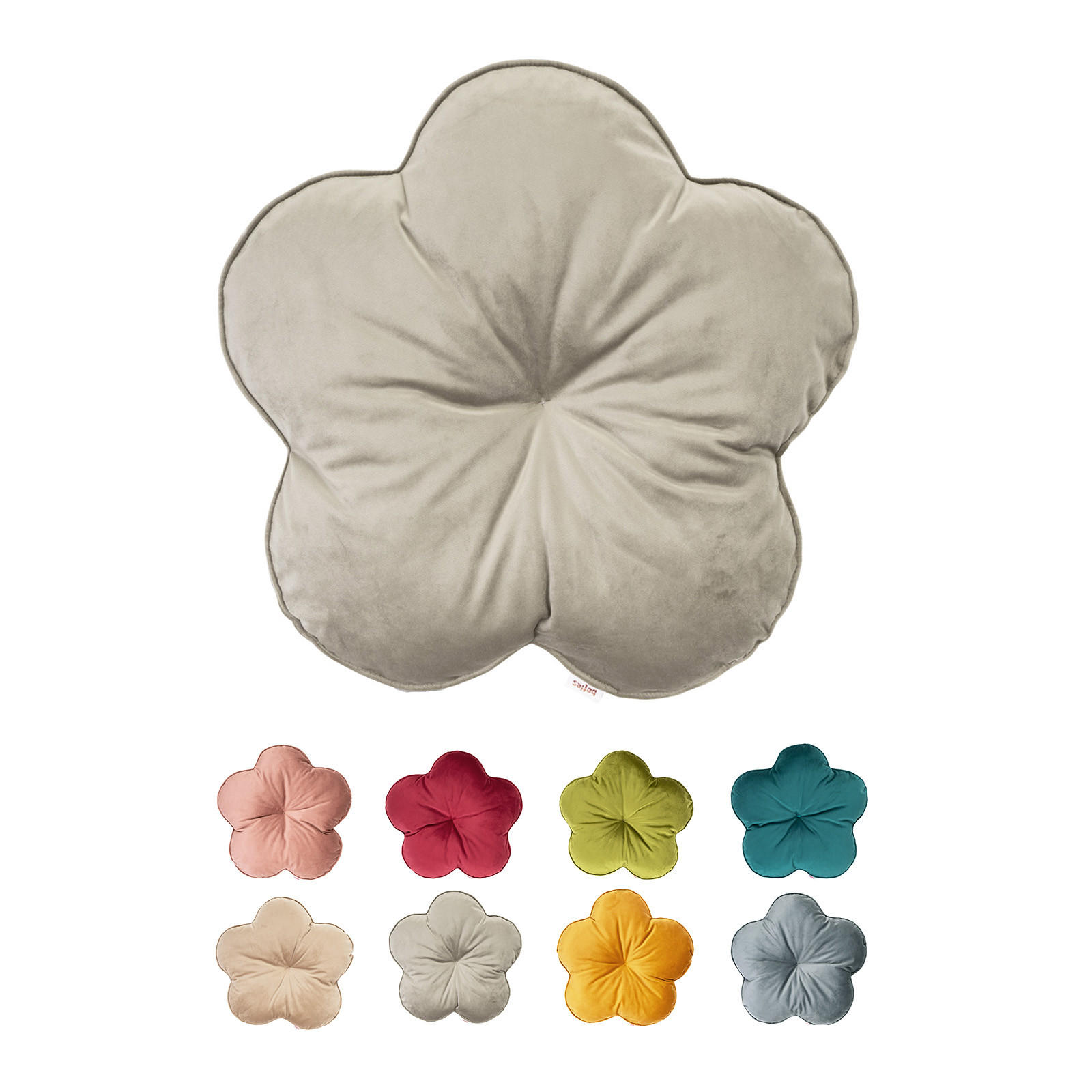 KISSEN-BLUME Samt&Sonders taupe 50 cm Ø - Taupe, Textil (50cm) - beties Heimtextil