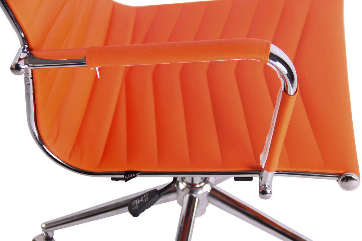BÜROSTUHL Battle, Kunstleder Orange - Orange, Textil/Metall (57/120/65cm) - TPFLiving