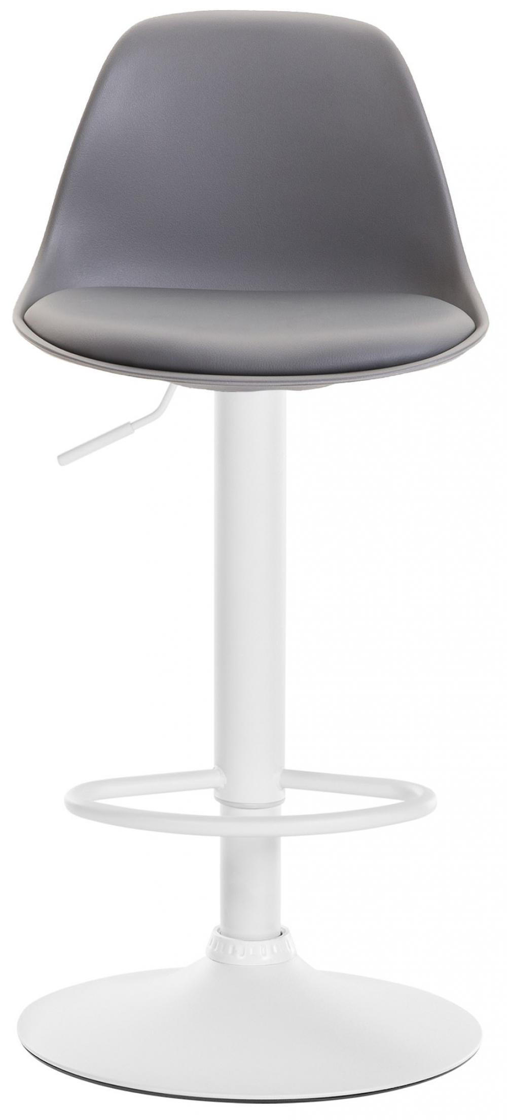 BARHOCKER Kunststoff grau - Weiß/Grau, Kunststoff/Metall (39/82/43cm) - CLP