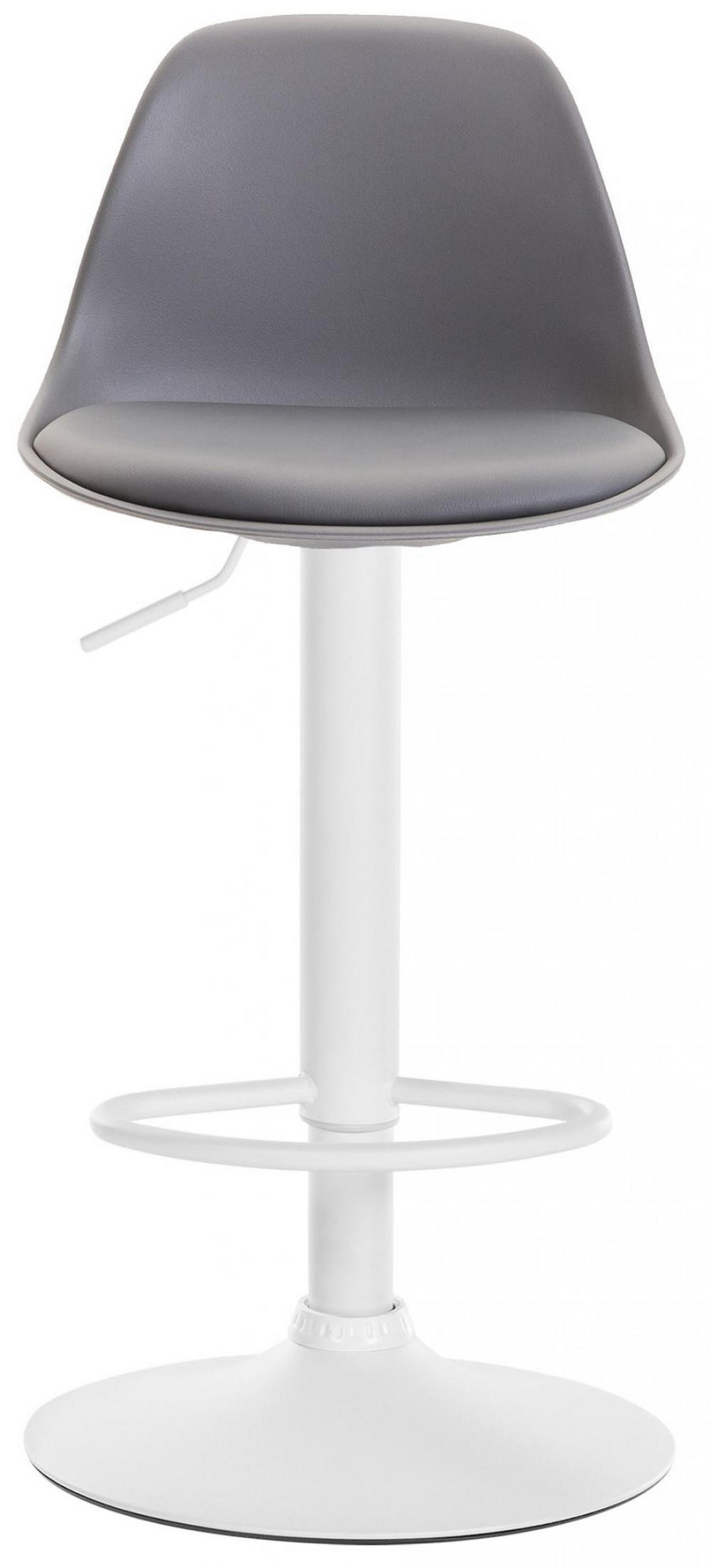 BARHOCKER Kunststoff grau - Weiß/Grau, Kunststoff/Metall (39/82/43cm) - CLP