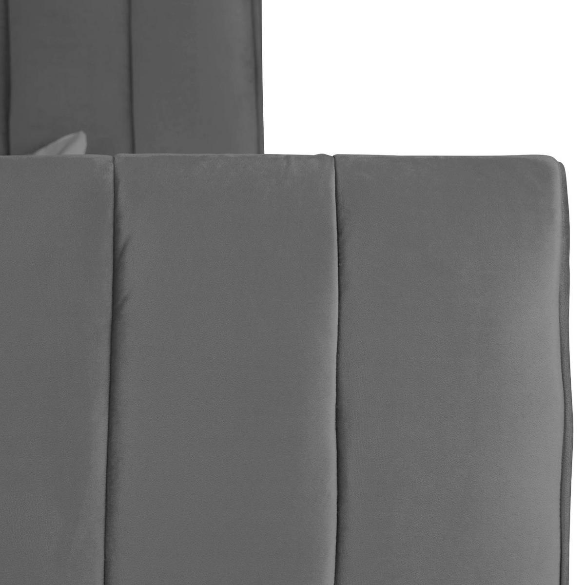 POLSTERBETT in Samt mit Lattenrost 140/200 cm in Grau - Grau, Textil (140/200cm) - Homestyle4u