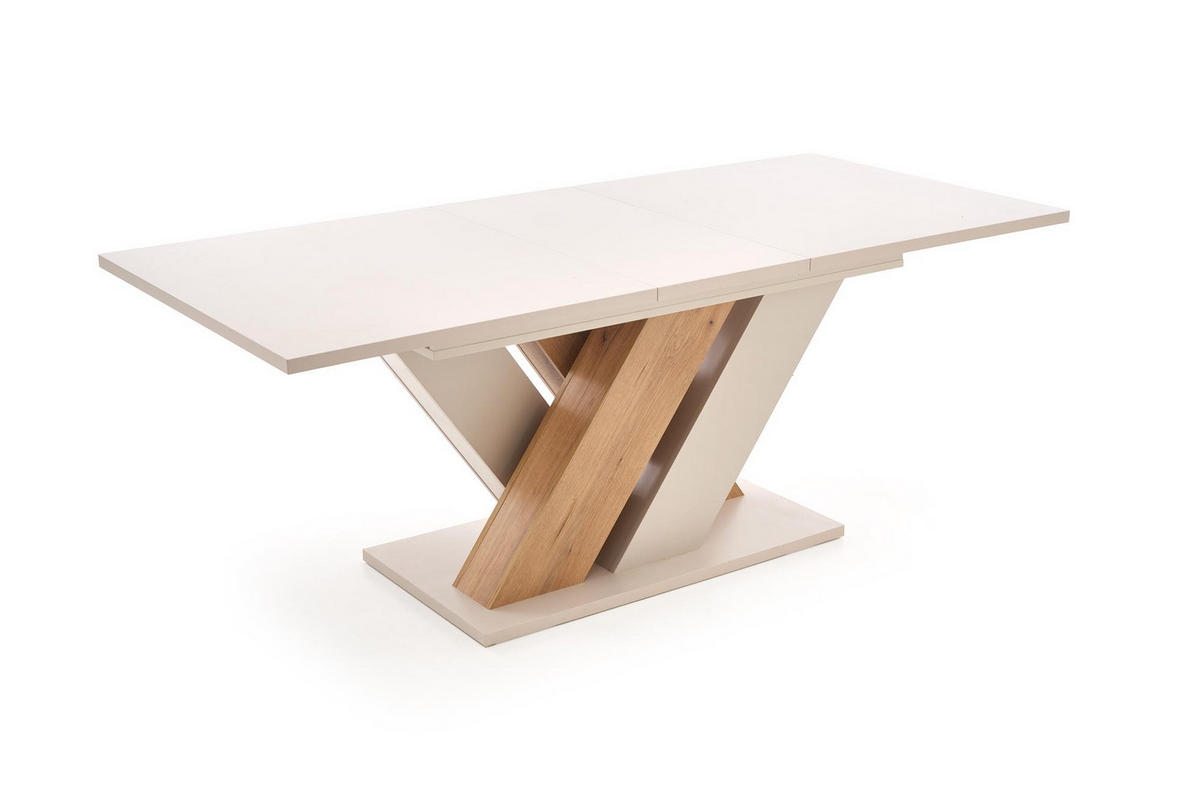 ESSTISCH rechteckig Cashmere - Eiche Artisan ausziehbar - Beige/Eiche Artisan, Holzwerkstoff (90/160/76cm) - designimpex