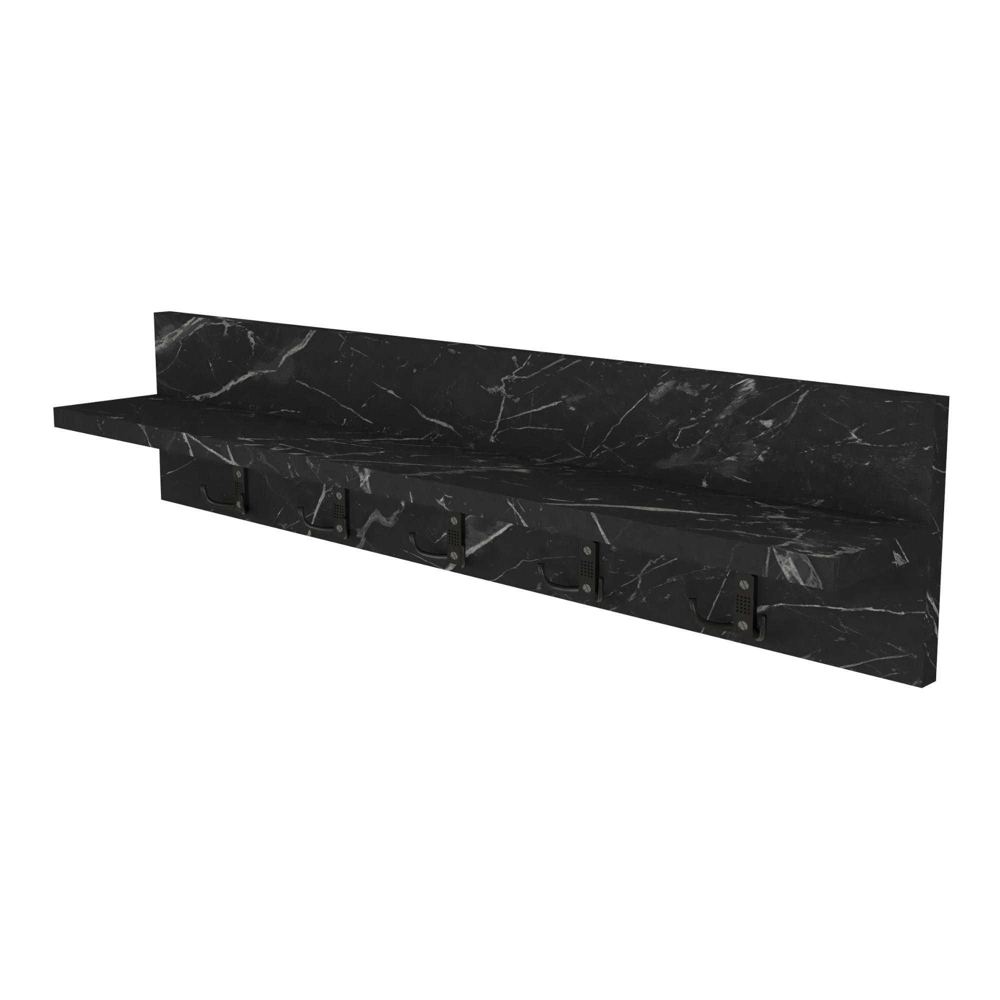 WANDGARDEROBE Hammarö - Schwarz, Holzwerkstoff (80/18/13cm) - [en.casa]