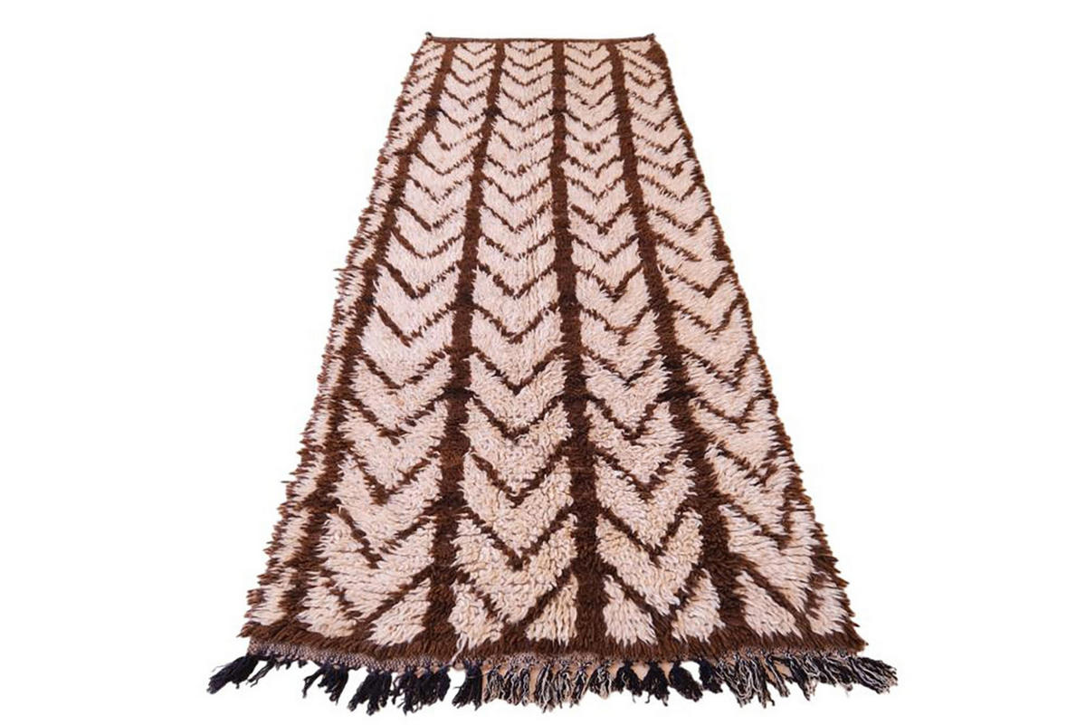 BERBERTEPPICH aus reiner Wolle 111x 269 cm - Beige, Naturmaterialien (111/269cm) - AFK Living