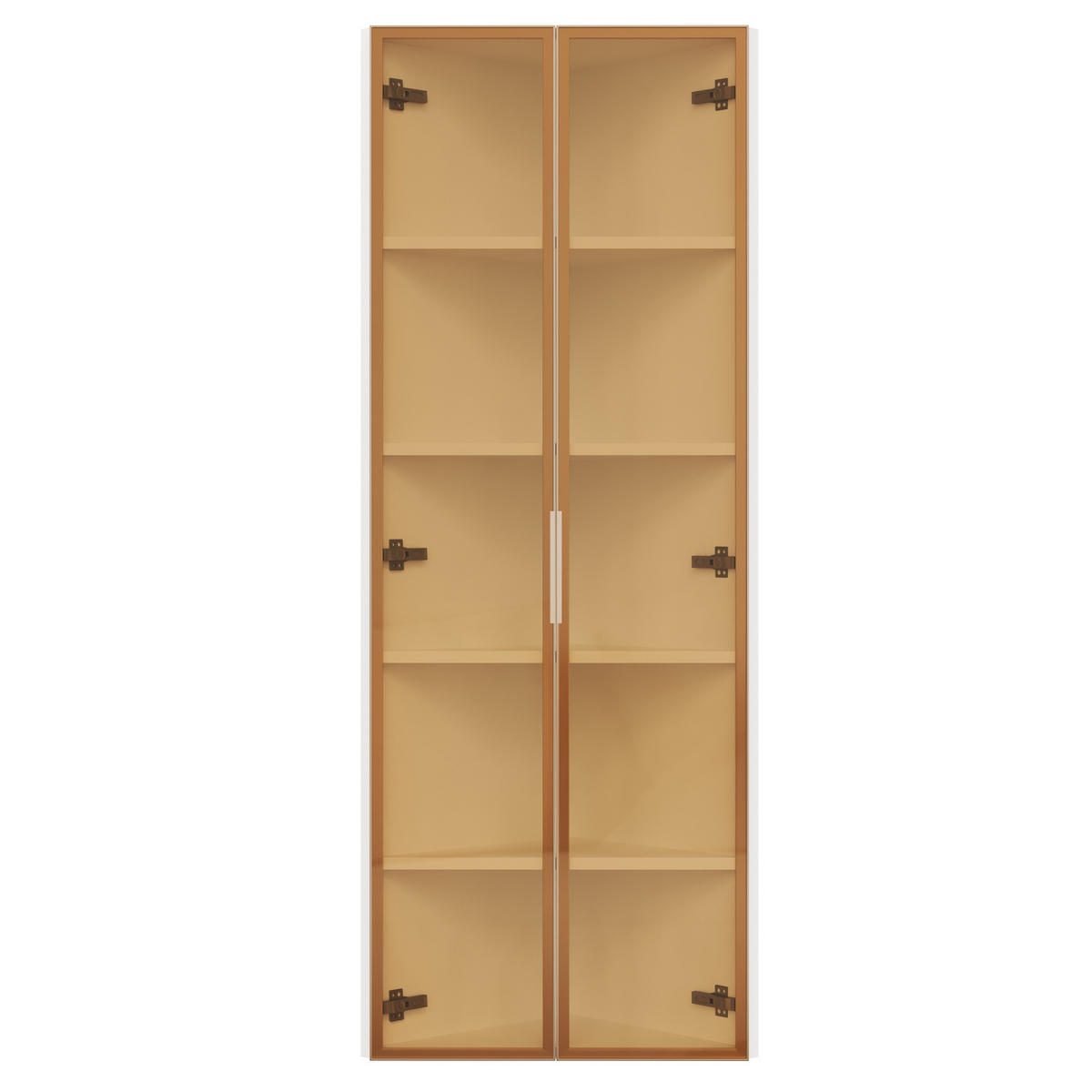 HIGHBOARD 62/35/160 cm in Weiß mit LED-Beleuchtung und Sicherheitsglas - Weiß, Holzwerkstoff (62/160/35cm) - Flora Grace