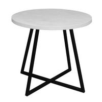 COUCHTISCH Rund Elesa 4 60x51x60 Holzwerkstoff Schwarz/Keramik weiß - Schwarz/Weiß, Holzwerkstoff (60/60/51cm) - 58aufmkessel