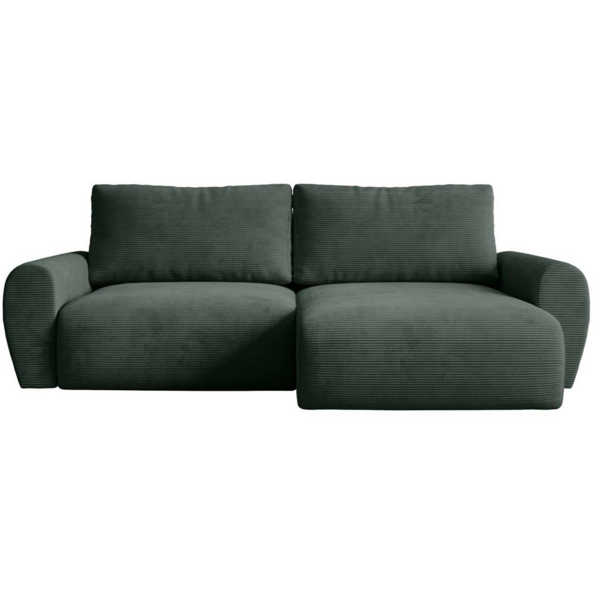 ECKSCHLAFSOFA Poss L grün rechts - Grün, Textil (253/153cm) - Beautysofa