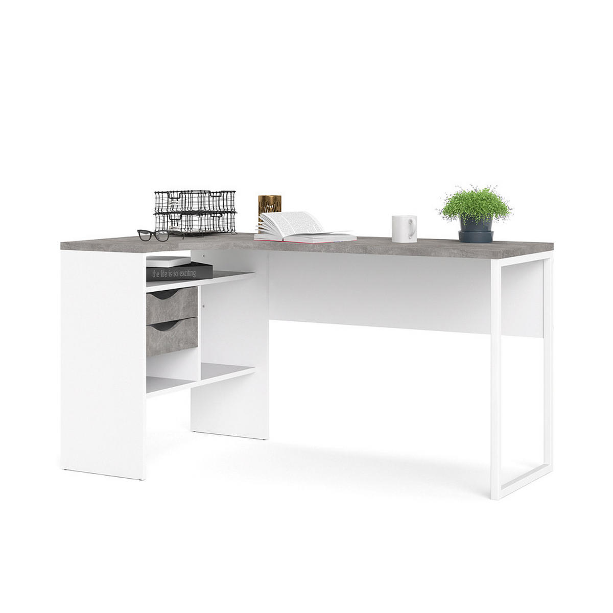 SCHREIBTISCH Weiß - Weiß, Holzwerkstoff (81/145/77cm) - ebuy24