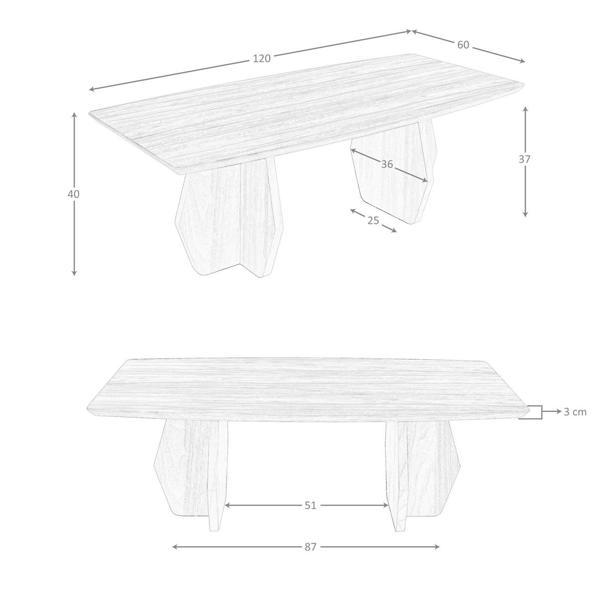 COUCHTISCH Walnuss 120/60/40 - Walnussfarben, Holz (60/120/40cm) - ANGEL CERDA