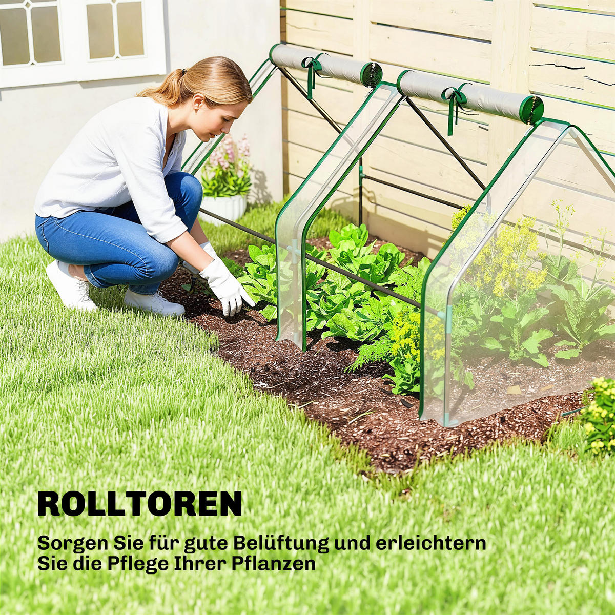 GEWÄCHSHAUS Metall Transparent - Transparent, Metall (90/90/180cm) - Outsunny