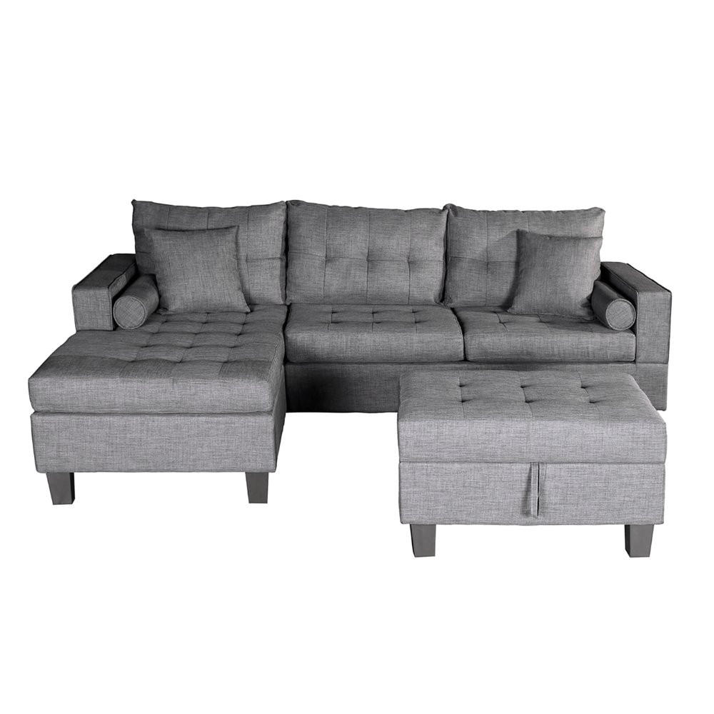 SOFA ROM - Farbe: Grau - Grau, Kunststoff (242.6/154.3cm) - Home Deluxe