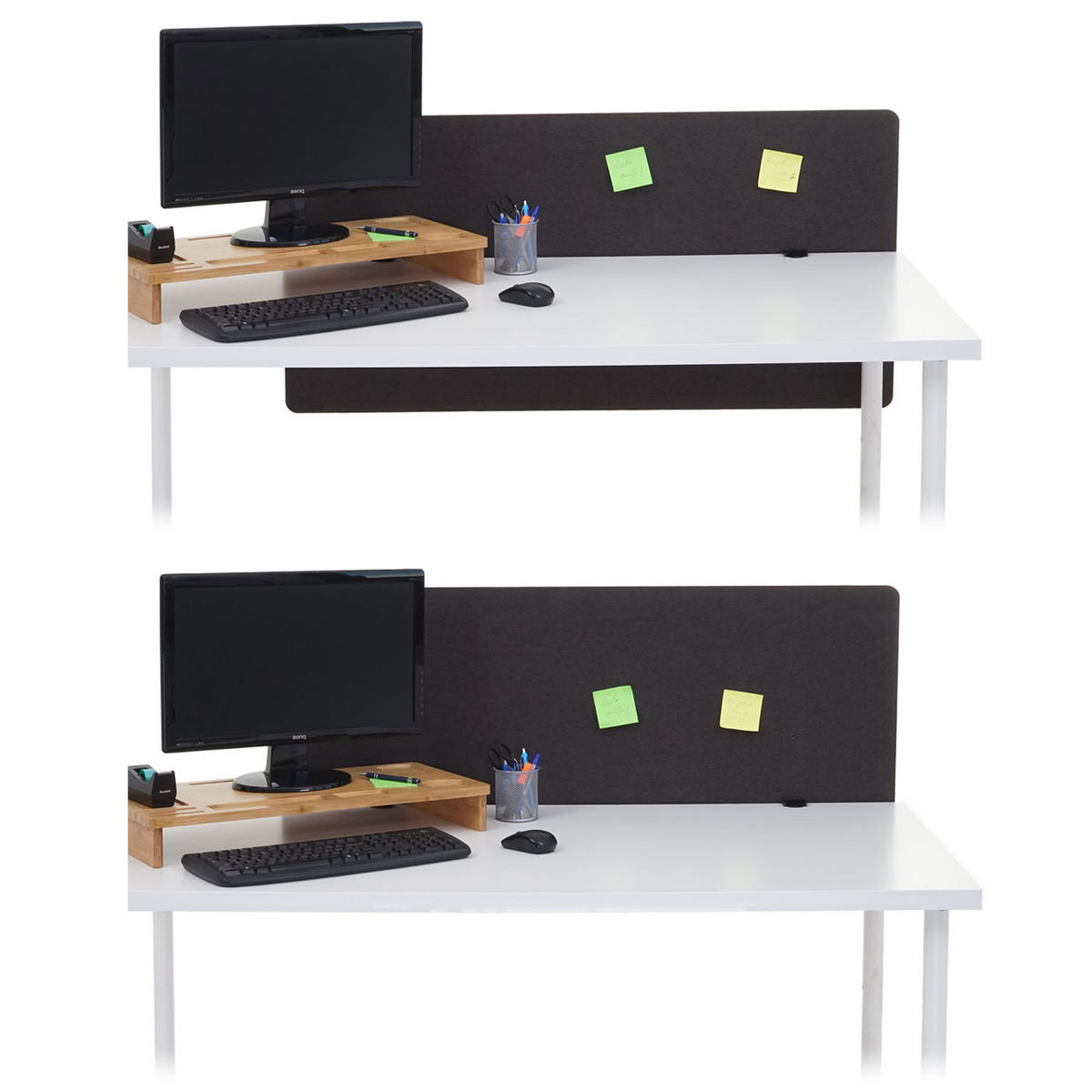 AKKUSTIK-TRENNWAND HxBxT 60x120x2cm doppelwandig Stoff Braun-Grau - Graubraun, Textil (2/120/60cm) - PROREGAL