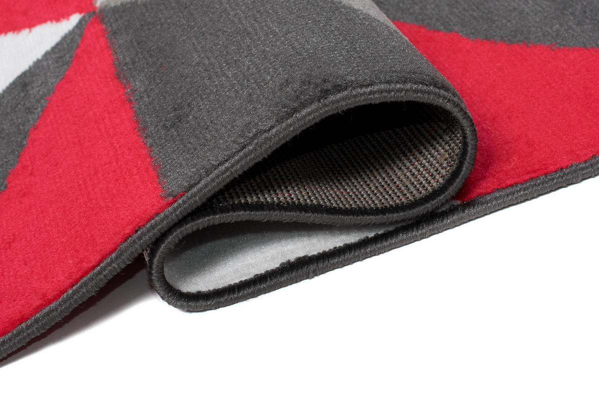 TEPPICH MAYA Rot Vierecke Geometrisch Figuren 130/190 cm - Rot, Textil (130/190cm) - Tapiso