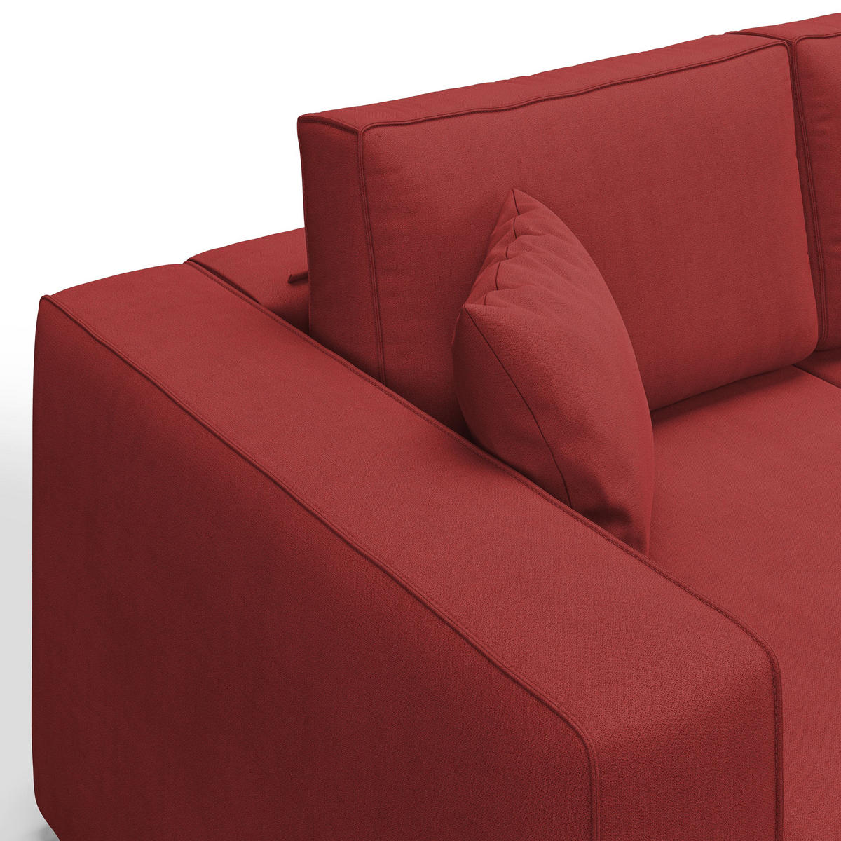 LINEARSOFA Morfeo - Rot, Textil (245/86/99cm) - Divani.store