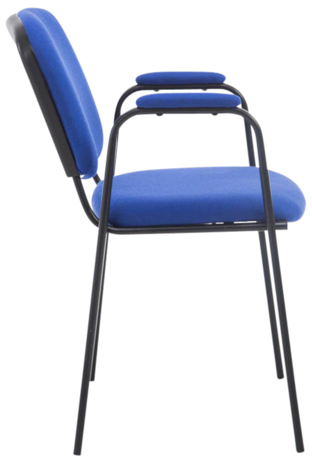 BESUCHERSTUHL 4er Set Stoff blau - Blau/Schwarz, Textil/Metall (53/79/55cm) - CLP
