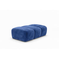 POUF modular, Veloursstoff Bluvel, Tintenblau, CROISSANT - Blau, Holz (105/44/70cm) - Kaiser Möbel