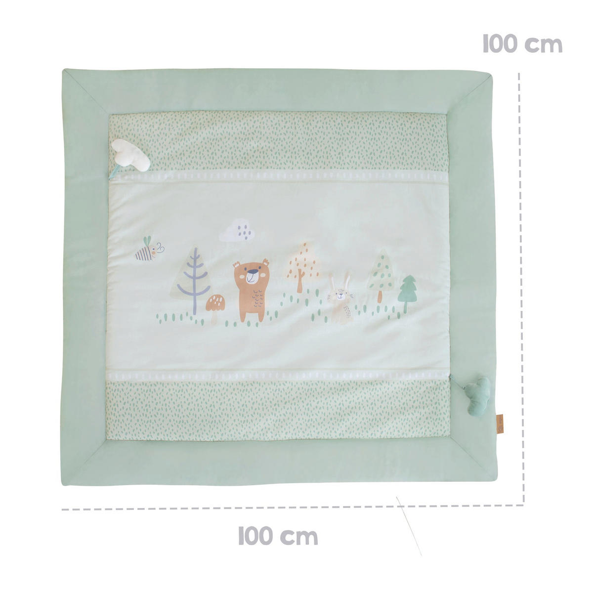SPIEL- UND KRABBELDECKE - Woodland Buddies - 100 x 100 cm - Grün, Textil (100/100cm) - Roba
