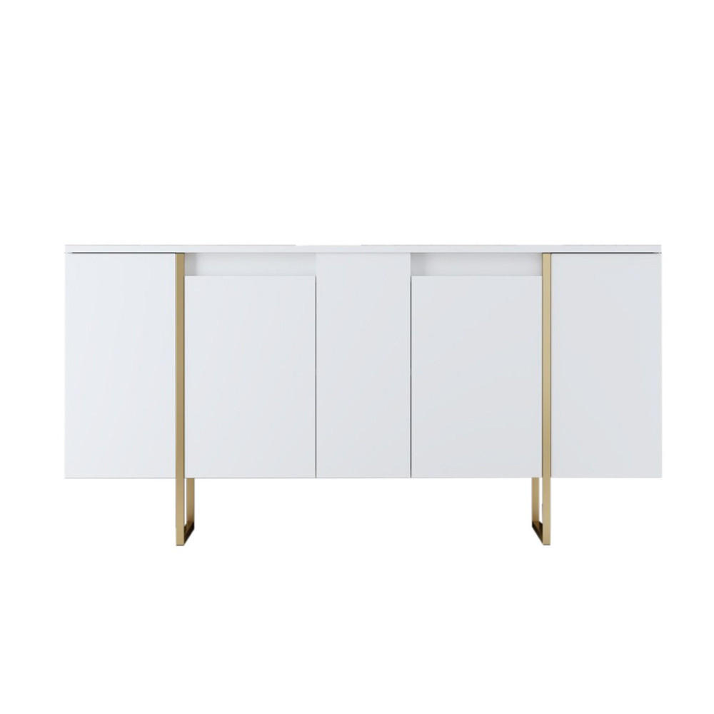 SIDEBOARD Luxor Weiß Länge 160 cm - Weiß, Holzwerkstoff (160/80/35cm) - Concept Usine