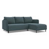 ECKSOFA mit Schlaffunktion Samt Stoff Blau - Blau/Petrol, Holz/Textil (236/162cm) - Makamii