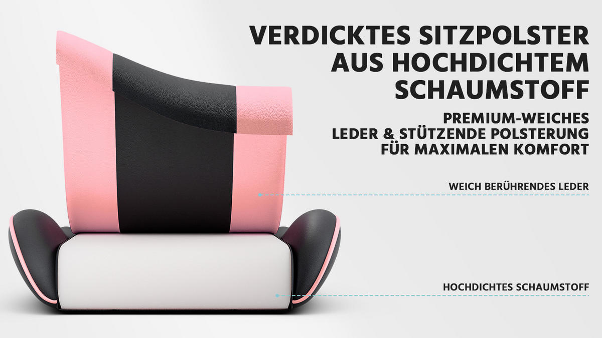 GAMINGSTUHL Schwarz-Rosa 58,5/63/120,5 cm - Pink, Metall (58.5/120.5/63cm) - PANGIVO