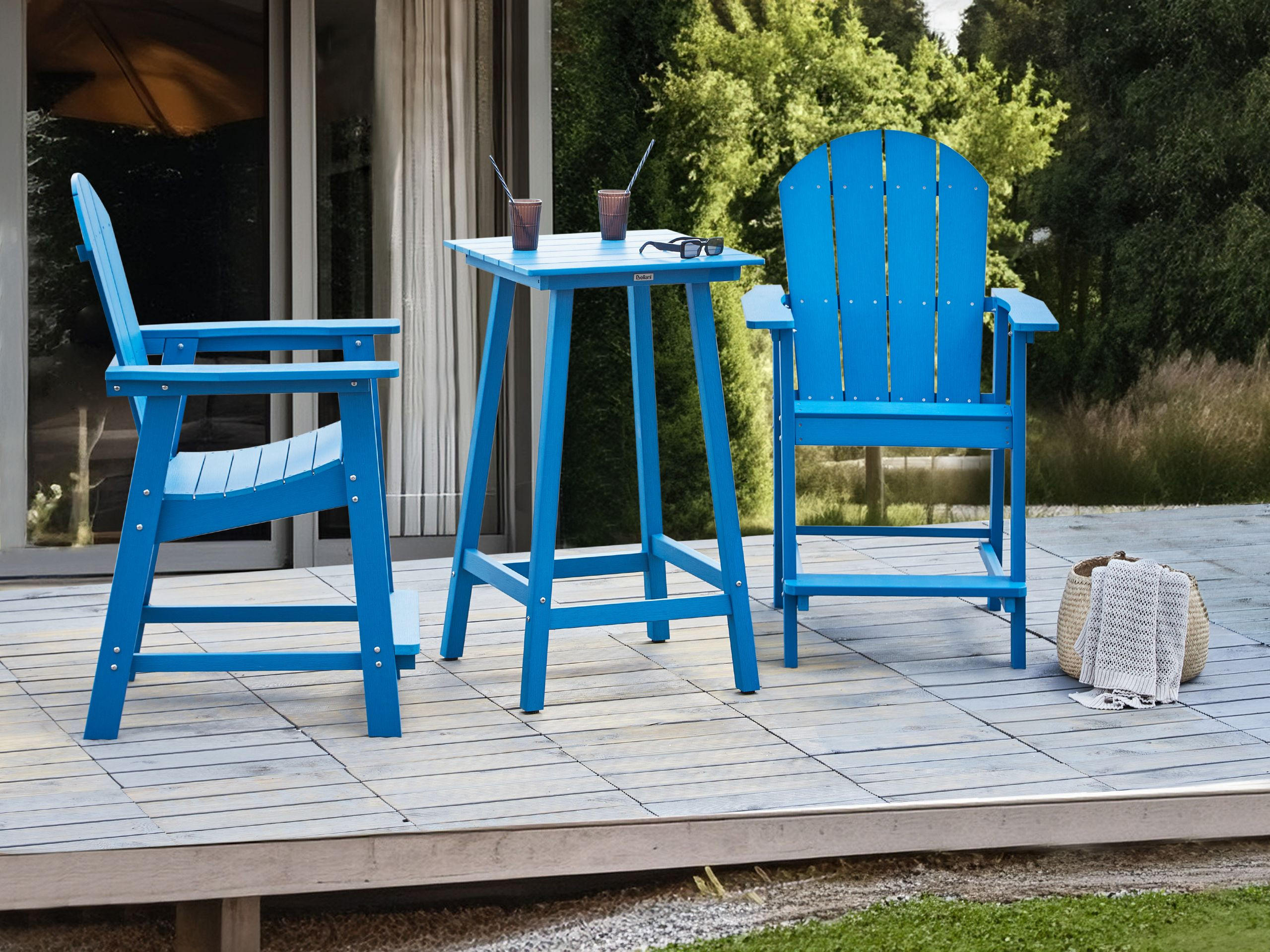 BARTISCH Blau Adirondack - Blau, Kunststoff (60/59/103cm) - Beliani