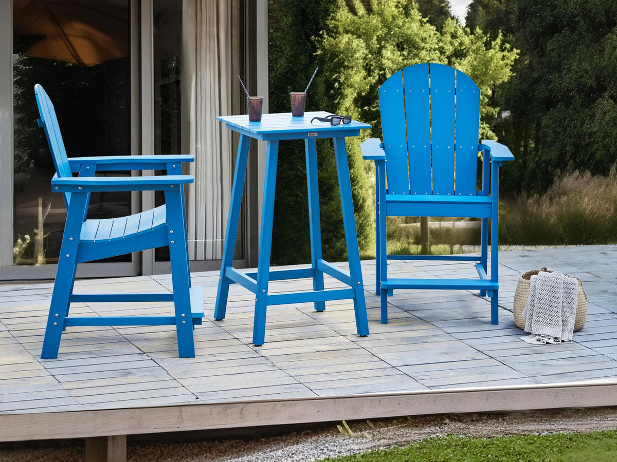 BARTISCH Blau Adirondack - Blau, Kunststoff (60/59/103cm) - Beliani
