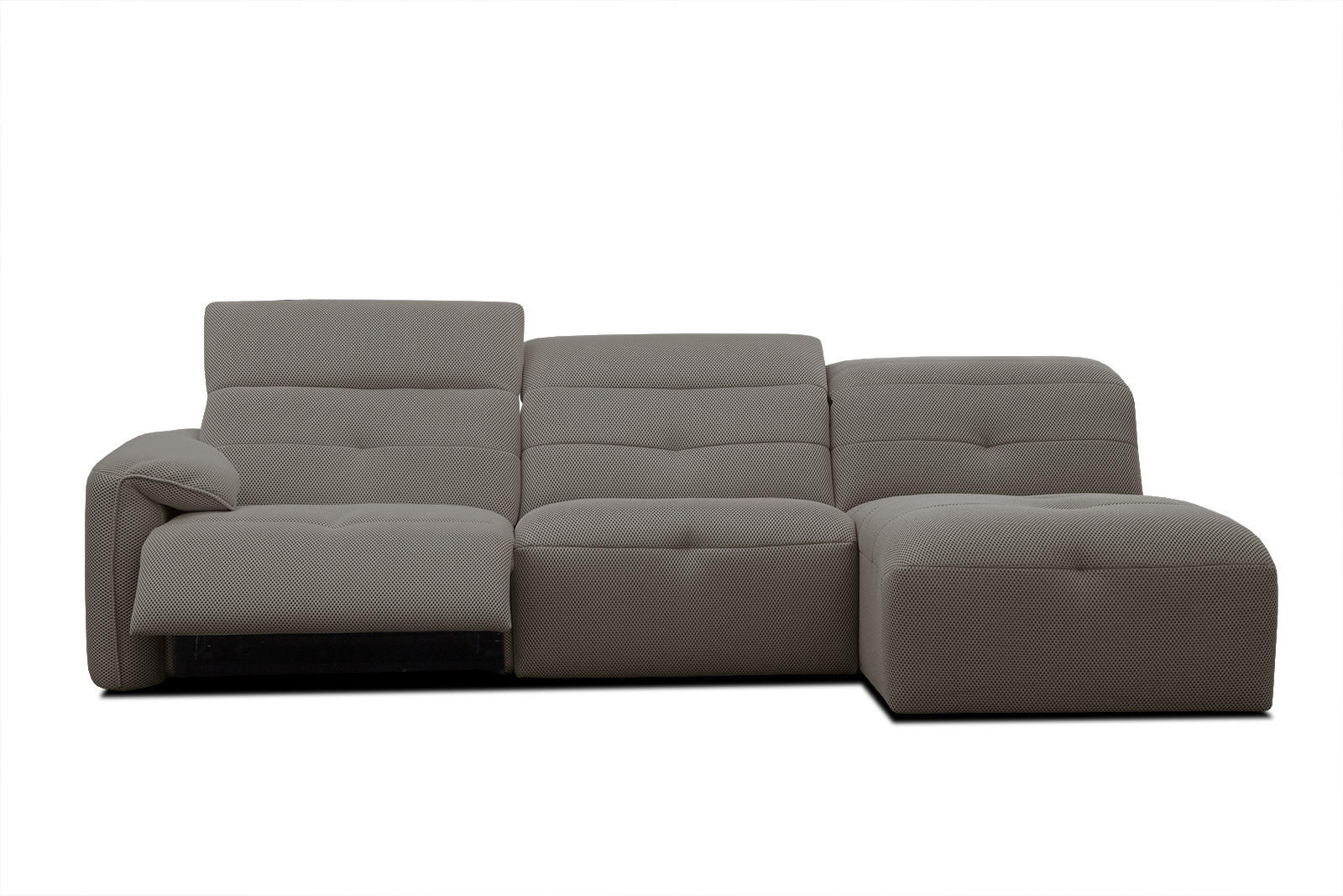 ECKSOFA TRENTO 4-Sitzer mit 1 Relaxfunktion, braun - Schwarz/Braun, Holzwerkstoff/Kunststoff (262/165cm) - Courtois Laville