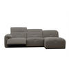 ECKSOFA TRENTO 4-Sitzer mit 1 Relaxfunktion, braun - Schwarz/Braun, Holzwerkstoff/Kunststoff (262/165cm) - Courtois Laville