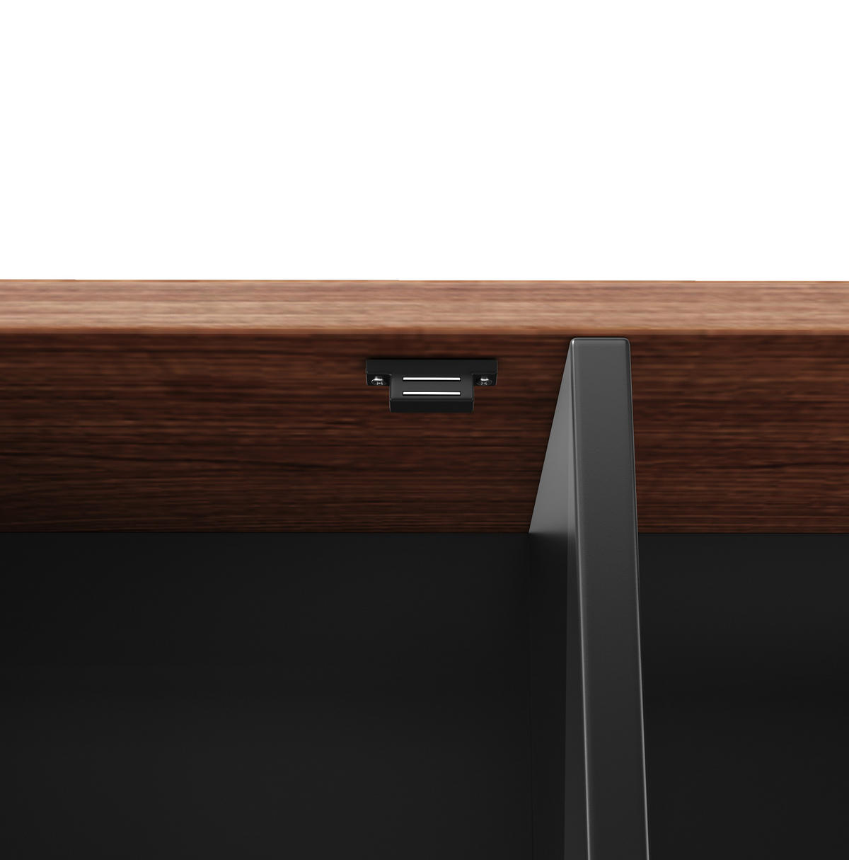 KÜCHENSIDEBOARD aus MDF, Spanplatte und Metall 115x40x174,7 cm Schwarz mit LED-Beleuchtung - Schwarz, Holzwerkstoff (115/174.7/40cm) - IVMEU