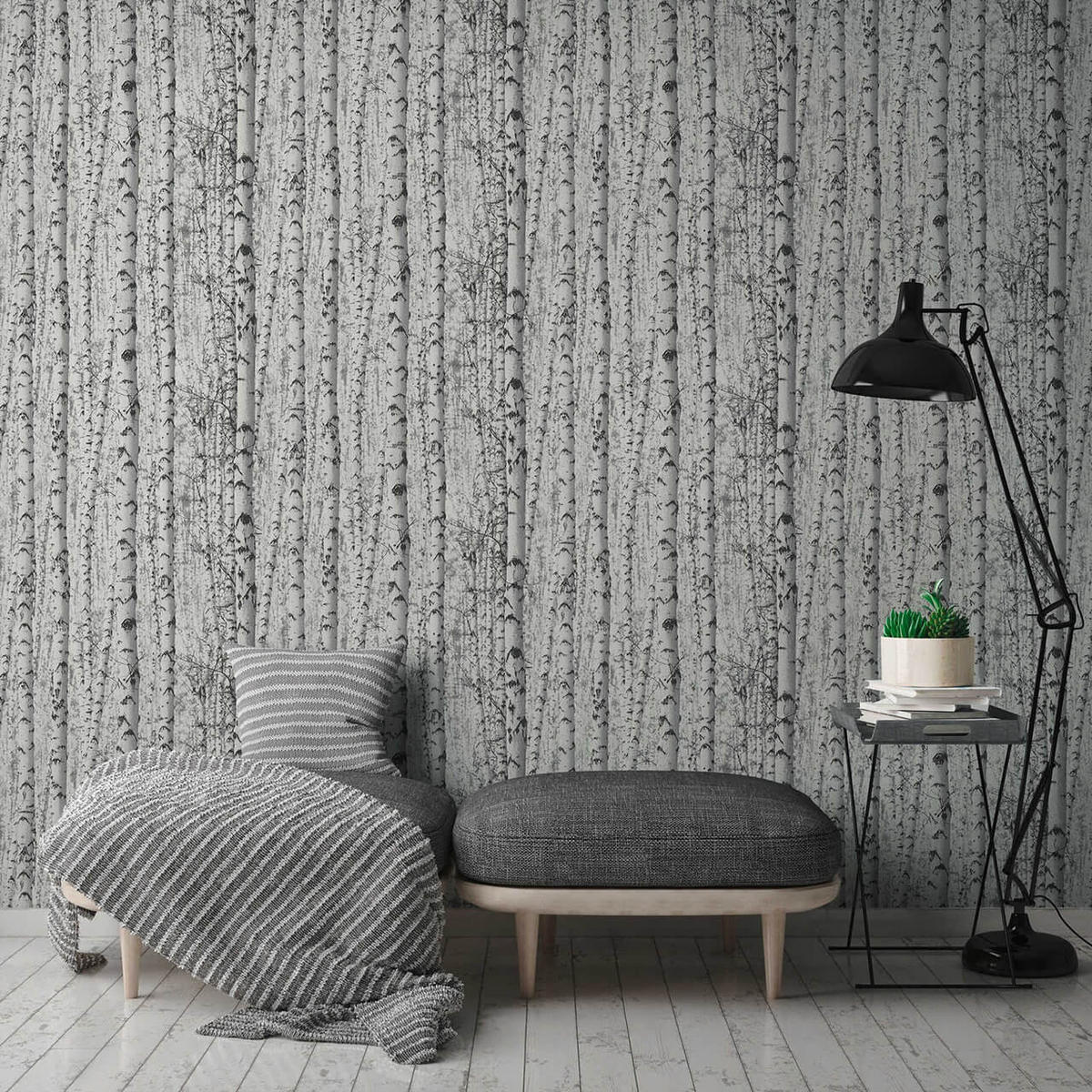 VLIESTAPETE Weiß 53/1005 cm - Weiß/Grau, Textil (53/1cm) - KUNSTLOFT