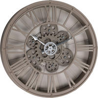 WANDUHR mit sichtbarem Uhrwerk 38,7/39/7,5 cm - Grau, Kunststoff (39/7.5/38.7cm) - Home Styling Collection