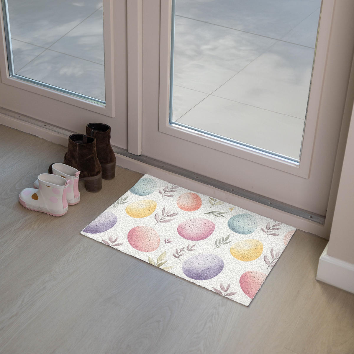 FUSSMATTE Eier - Bunt - Muster 60x40 cm - Multicolor, Kunststoff (40/60cm) - MuchoWow