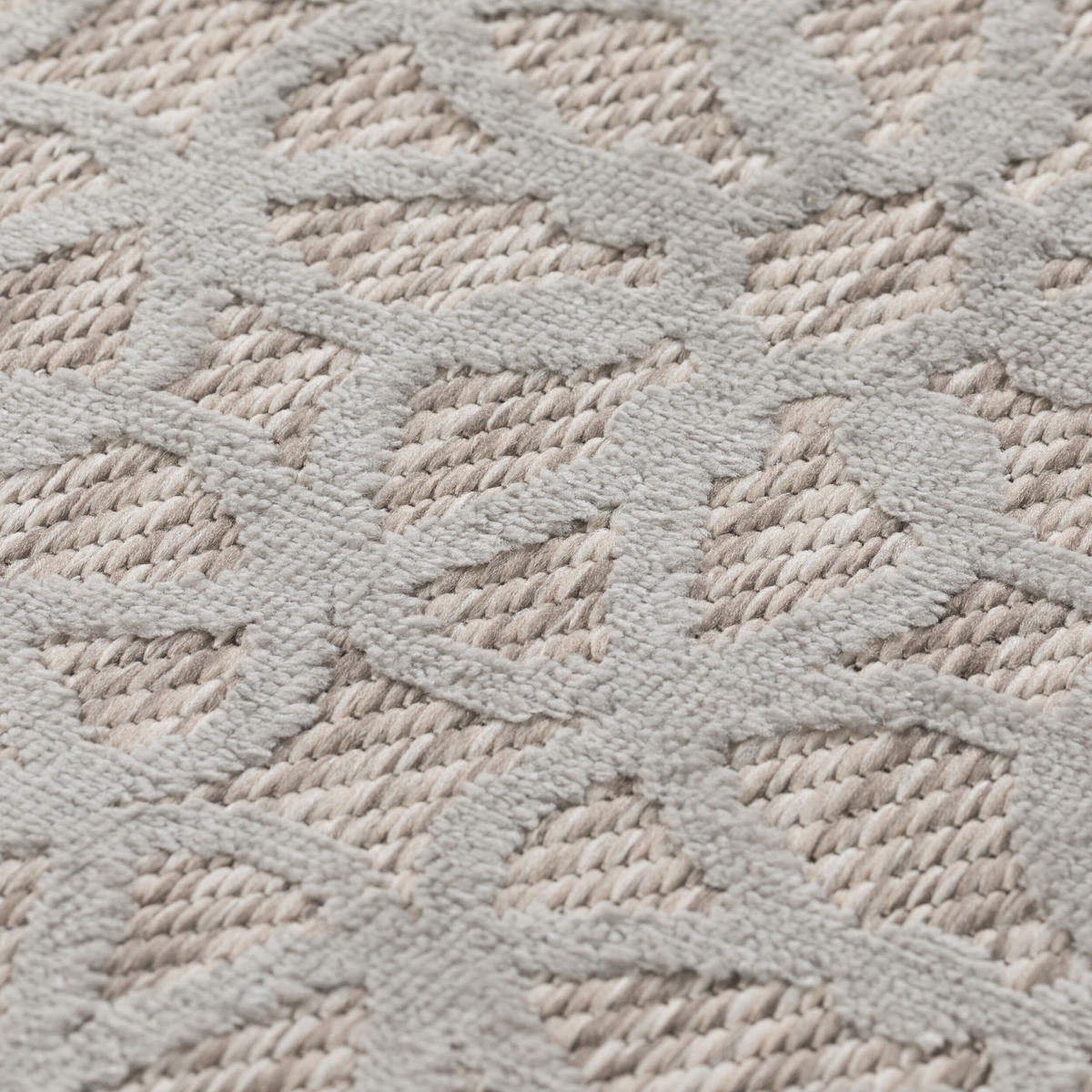 OUTDOOR-TEPPICH Floral-Design, wetterbeständig STOUR HUGH, Silber 160x230 cm - Silberfarben, Textil (160/230cm) - KADIMA DESIGN