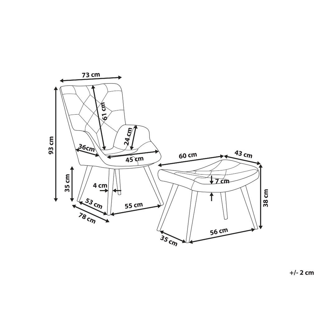 Thumbnail - Beliani Sessel, Blau, Grau, Rot, Beige, Gelb, Mehrfarbig, Textil, 1-Sitzer, 62x93x78 cm, Wohnzimmer, Sessel, Polstersess...