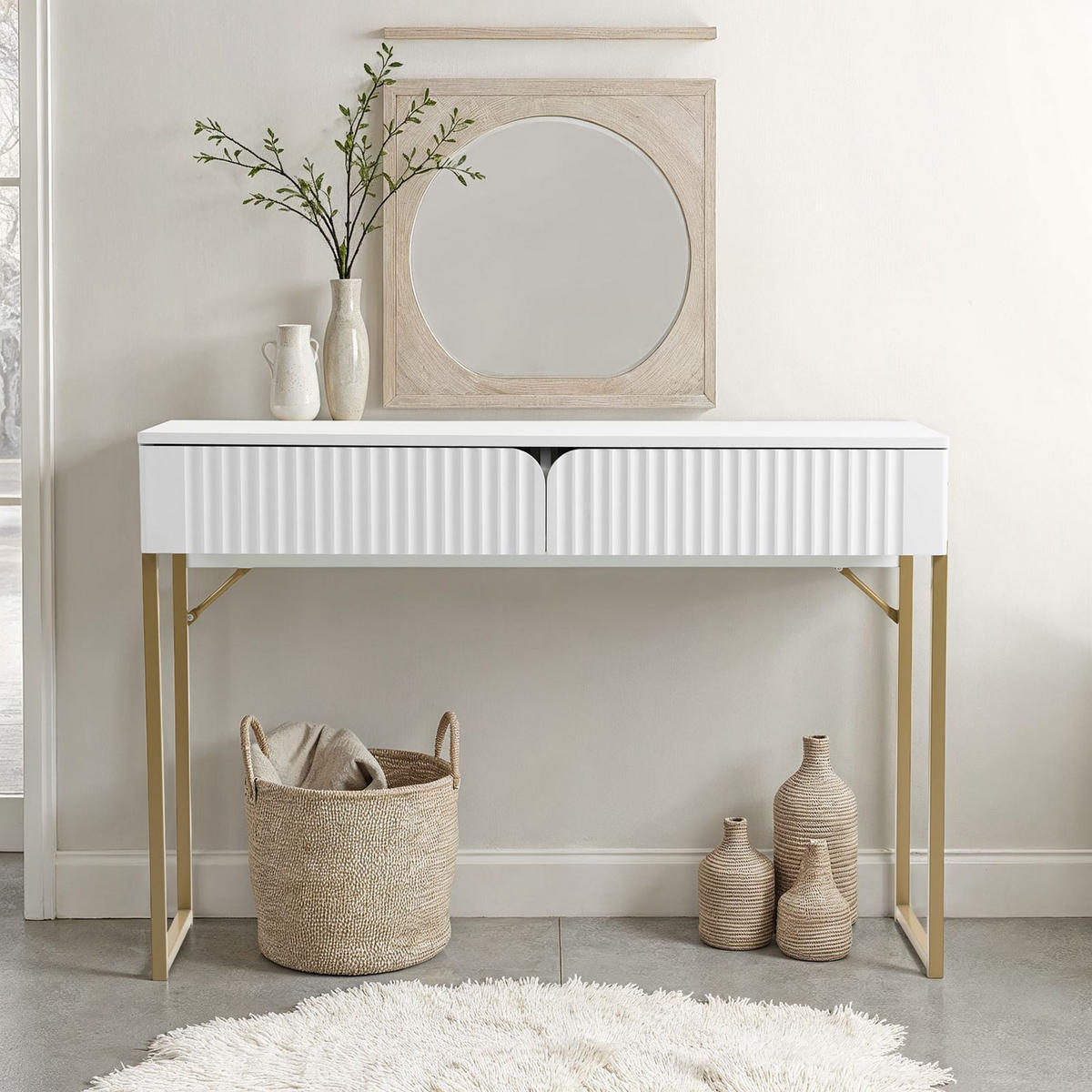 KONSOLENTISCH FRIBO weiß - Weiß, Holzwerkstoff (40/110/75cm) - IDIMEX